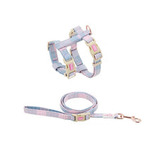 Load image into Gallery viewer, Arkika-Cat-Harness-and-Leash-travel-cat-harness-luxury-cat-harness-softcat-harness-plaid-japan-BLUE-pink