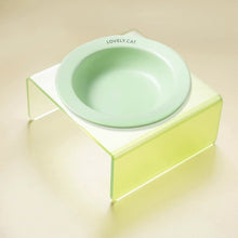 Load image into Gallery viewer, UFO Flying Saucer Cat Ceramic Bowl green