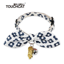 Load image into Gallery viewer, Cat-bow-tie-collar-cat-bow-tie-kitten-bow-tie-collar blue flower