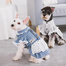 Load image into Gallery viewer, Dog-plaid-dress-dog-Lattice-dress-dog-maid dress