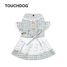 Load image into Gallery viewer, Dog-plaid-dress-dog-Lattice-dress-dog-maid dress green