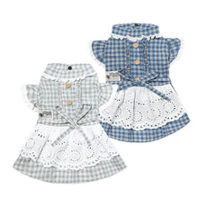 Load image into Gallery viewer, Dog-plaid-dress-dog-Lattice-dress-dog-maid dress