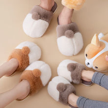 Load image into Gallery viewer, Floofy-Corgi-butt-Slippers-fluffy-stuffed-animal-slippers-indoor-Faux-fur-slippers -Winter-House-Shoes-for-Women-and-Men-fluffy-Slippers-Furry-Slippers-Plush-Lining