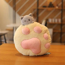 Load image into Gallery viewer, Macaroon Cat Paw Pillow Blanket Combo yellow