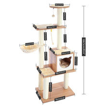 Load image into Gallery viewer, Wooden-Modern-Cat-Tower-cat-tree-king-size-Cat-Furniture-cat-condo-cat-trees-for-large-cats