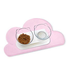 Load image into Gallery viewer, cloud-shaped-dog-bowl-mat-cat-bowl-mat-and-anti-vomiting-cat-bowl