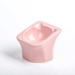 Geometry Ceramic Cat Bowl