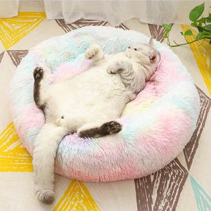 rainbow marshmallow cat bed