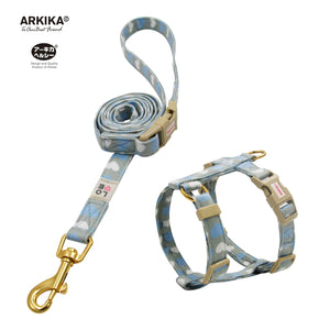 Arkika-Cat-Harness-and-Leash-travel-cat-harness-luxury-cat-harness-soft cat-harness-japan-japanese-blue