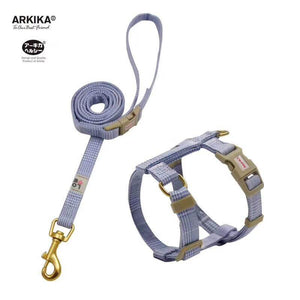 Arkika-Cat-Harness-and-Leash-travel-cat-harness-luxury-cat-harness-soft cat-harness-plaid-japan-BLUE