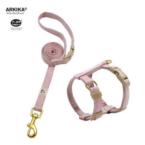 Arkika-Cat-Harness-and-Leash-travel-cat-harness-luxury-cat-harness-soft cat-harness-plaid-japan-PINK