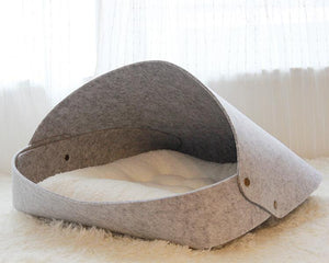 cat igloo bed gray