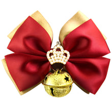 Load image into Gallery viewer, Christmas-Crown-Bow-dog-Collar-Bell