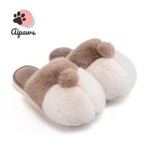 Floofy-Corgi-butt-Slippers-fluffy-stuffed-animal-slippers-indoor-Faux-fur-slippers -Winter-House-Shoes-for-Women-and-Men-fluffy-Slippers-Furry-Slippers-Plush-Lining