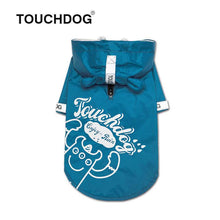 Load image into Gallery viewer, Touchdog-dog-raincoat-Dog-raincoat-with-hood-dog-rain-jacket-small-dog-raincoat-small-dog-raincoat blue