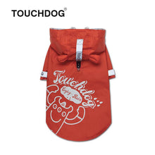 Load image into Gallery viewer, Touchdog-dog-raincoat-Dog-raincoat-with-hood-dog-rain-jacket-small-dog-raincoat-small-dog-raincoat red