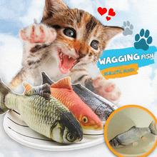 Load image into Gallery viewer, flopping fish cat toy floppy fish moving fish cat toy Wagging Fish Cat Toy Catnip cat Kicker fish toy