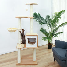 Load image into Gallery viewer, Wooden-Modern-Cat-Tower-cat-tree-king-size-Cat-Furniture-cat-condo-cat-trees-for-large-cats