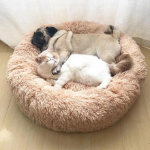 Load image into Gallery viewer, calming dog bed soothing bed light brown