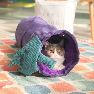 cat tunnel bed purple