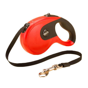 retractable dog leash red black