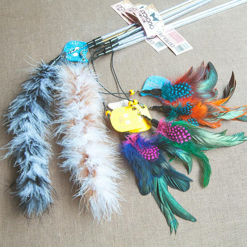 feather cat toy cat feather wand feather stick cat toy feather tail cat toy