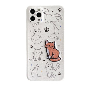 iPhone Case Embroidered Cat